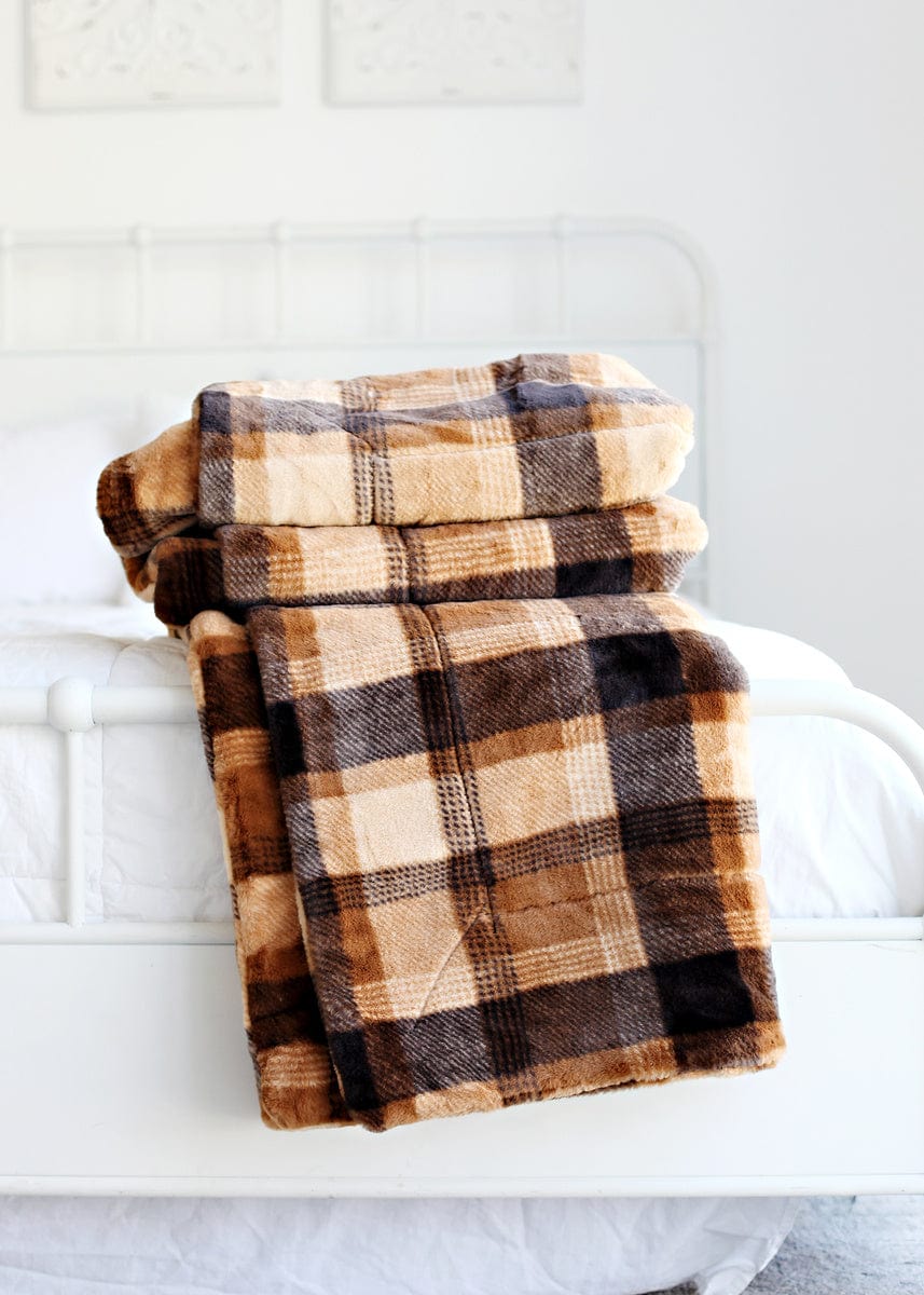 Cozy Timber Plaid Throw Blanket
