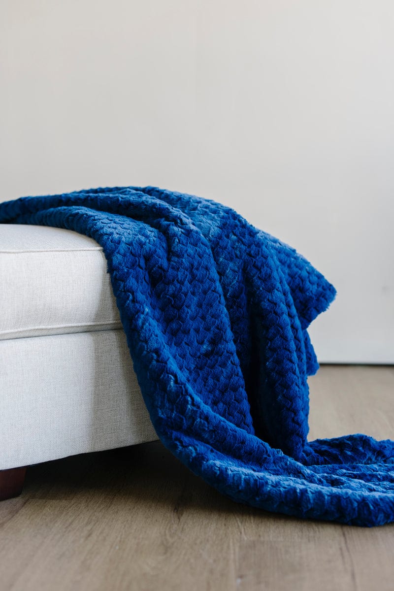 Cozy Blueberry Waffle Knit Blanket