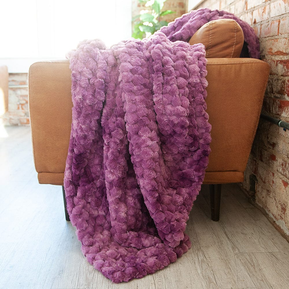 Plum Belgian Waffle Throw Blanket