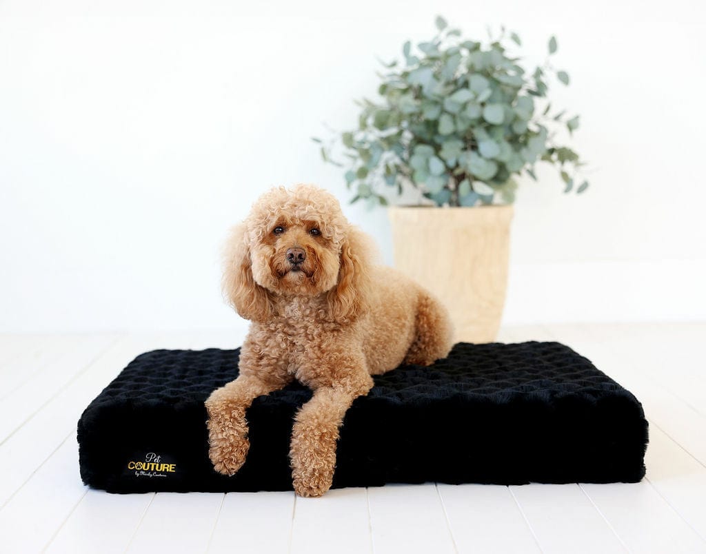 Black Crinkle Dog Crate Mat for Comfort