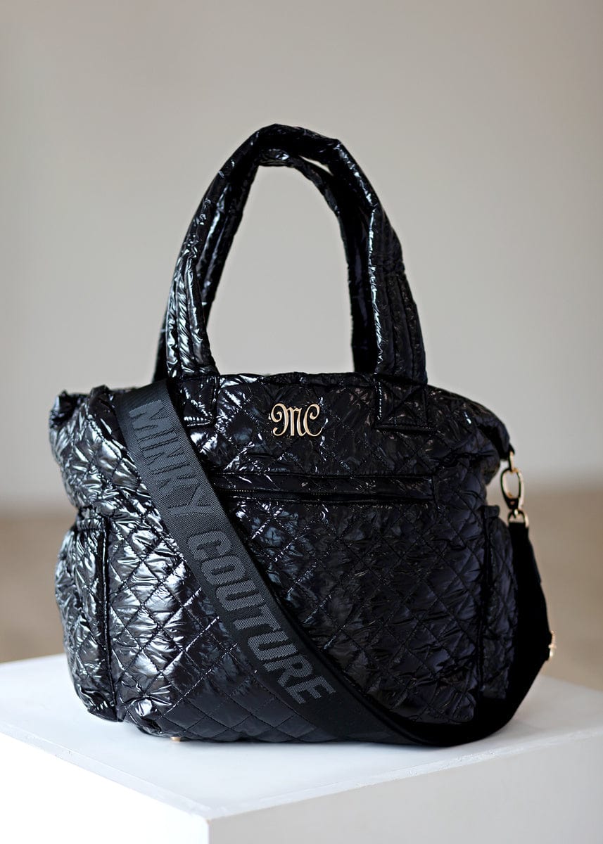 Black Patent Leather Everything Bag for Essentials