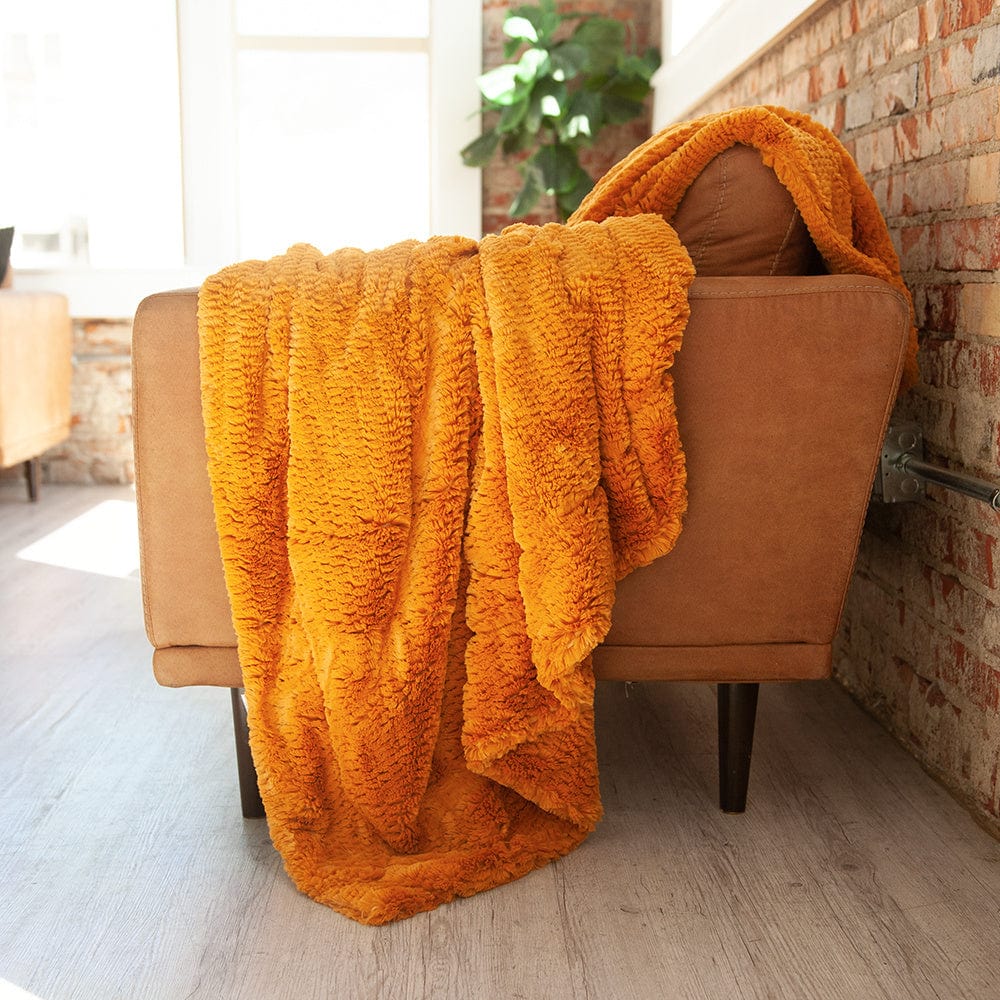 Golden Sun Feather Blanket for Cozy Comfort